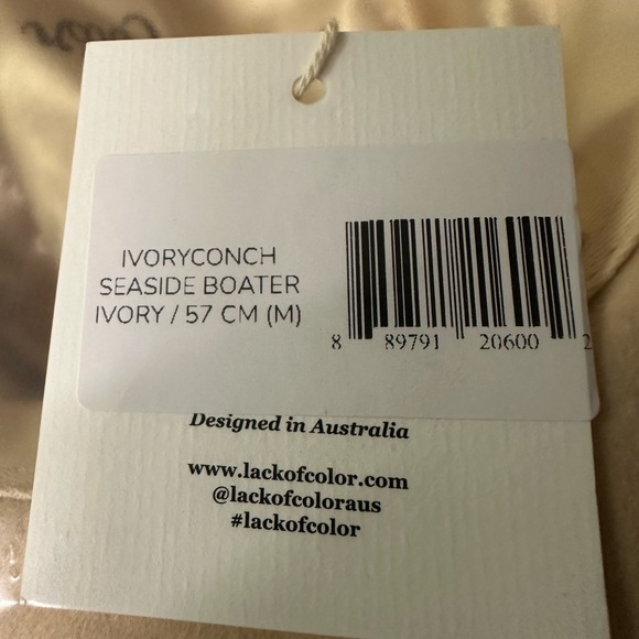 Lack of Color Seaside Boater Hat Ivory Medium 57cm Wide Brim - Picture 6 of 6